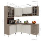 Armário de Cozinha Modulada Completa Fidelitá Paris 5 Peças 3