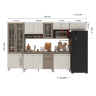Armário de Cozinha Modulada Completa Fidelitá Paris 6 Peças 3