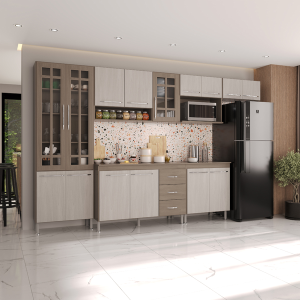 Armário de Cozinha Modulada Completa Fidelitá Paris 6 Peças 3