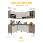 Armário de Cozinha Modulada Completa Fidelitá Paris 6 Peças 3
