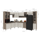 Armário de Cozinha Modulada Completa Fidelitá Paris 9 Peças 5