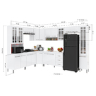 Armário de Cozinha Modulada Completa Fidelitá Viena 9 Peças 5