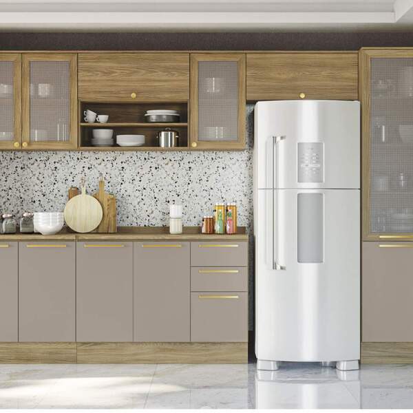 Armário De Cozinha Modulada Completa Reta 10 Peças 4 80m 284