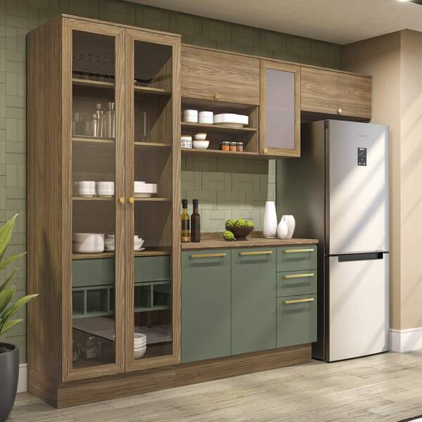 Armário De Cozinha Modulada Completa Reta 5 Peças 2 80m 291 B