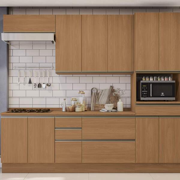 Armário De Cozinha Modulada Completa Reta 7 Peças 2 70m 317 M