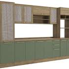 Armário De Cozinha Modulada Completa Reta 8 Peças 3 20m 288 B