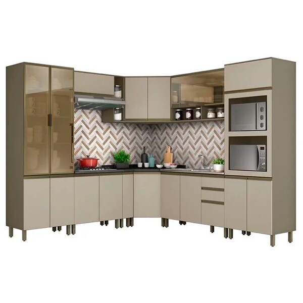 Armário De Cozinha Modulada De Canto 13 Peças 100% Mdf Connec
