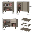 Armário De Cozinha Modulada De Canto Com Cristaleira 11 Peças