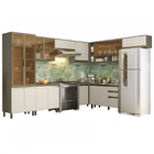 Armário De Cozinha Modulada De Canto Portas De Vidro 11 Peças