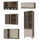Armário De Cozinha Modulada De Canto Portas De Vidro 11 Peças