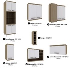 Armário de Cozinha Modulada New Vitória 16 Peças - Avelã TX/B