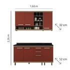 Armário de Cozinha Modulada Prime 6 peças - Avelã/Rubi