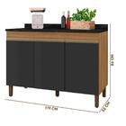 Armário De Cozinha Modulado 4 Peças Preto Nature Karen Petern