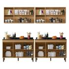 Armário De Cozinha Modulado 4 Peças Preto Nature Karen Petern