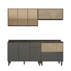 Armário De Cozinha Modulado 4 Peças Vidro Reflecta Amêndoa Ch