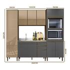 Armário De Cozinha Modulado 4 Peças Vidro Reflecta Amêndoa Ch