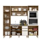 Armário De Cozinha Modulado 4 Peças Vidro Reflecta Carvalho O