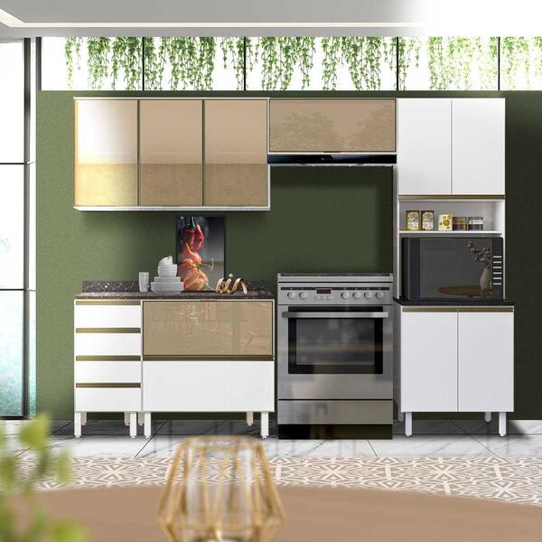 Armário De Cozinha Modulado 5 Peças Branco Durval Shop Jm