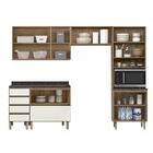 Armário De Cozinha Modulado 5 Peças Carvalho Off White Cetim