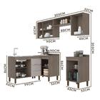 Armário De Cozinha Modulado 6 Peças 9 Portas 3 Gavetas Malbec