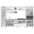 Armário De Cozinha Modulado 6 Peças Vidro Reflecta Branco Hud
