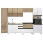 Armário De Cozinha Modulado 6 Peças Vidro Reflecta Branco Hud