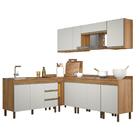 Armário De Cozinha Modulado 8 Peças 11 Portas 3 Gavetas Natur
