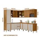 Armário De Cozinha Modulado 9 Peças Aéreo Ripado Nature Off W