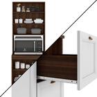 Armário De Cozinha Modulado Com Torre Quente 5 Peças Nogueira