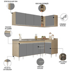 Armário De Cozinha Modulado De Canto Esquerdo 4 Peças Cp51 Co