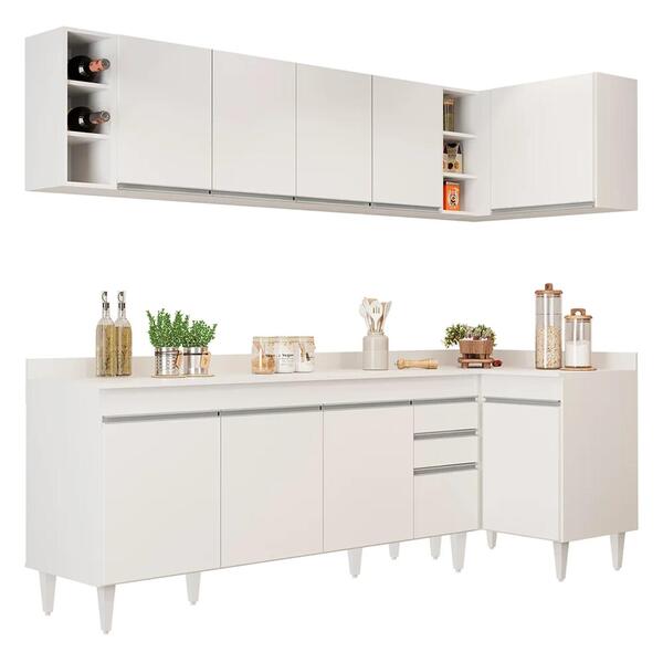Armário De Cozinha Modulado De Canto Esquerdo 5 Peças Cp53 Ba