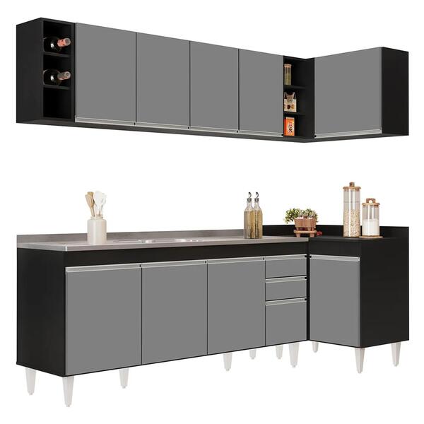 Armário De Cozinha Modulado De Canto Esquerdo 5 Peças Cp54 Co