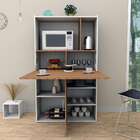 Armário De Cozinha Multifuncional Urban Branco E Castanho