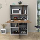 Armário De Cozinha Multifuncional Urban Branco E Castanho