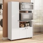 Armário De Cozinha Multiuso Âmbar 3 Portas Forno E Micro Bran