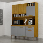 Armário De Cozinha Naya 6 Portas 1 Gaveta Nicho Decorativo Mo