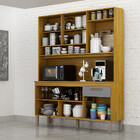 Armário De Cozinha Naya 6 Portas 1 Gaveta Nicho Decorativo Mo