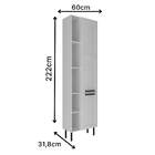 Armário De Cozinha Paneleiro 60cm 2 Portas Com Nicho Lateral