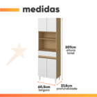 Armário De Cozinha Paneleiro Com Nicho Para Micro-ondas 4 Por