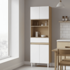 Armário De Cozinha Paneleiro Com Nicho Para Micro-ondas 4 Por