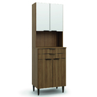 Armário De Cozinha Paneleiro Com Nicho Para Micro-ondas 4 Por