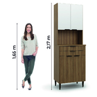 Armário De Cozinha Paneleiro Com Nicho Para Micro-ondas 4 Por