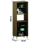 Armário De Cozinha Paneleiro Com Nicho Para Micro Ondas 4 Por