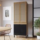 Armário De Cozinha Paneleiro Com Tela Palinha 80cm Com 4 Port