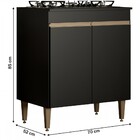 Armário De Cozinha Para Cooktop 2 Portas Preto 7004 - Soluzio