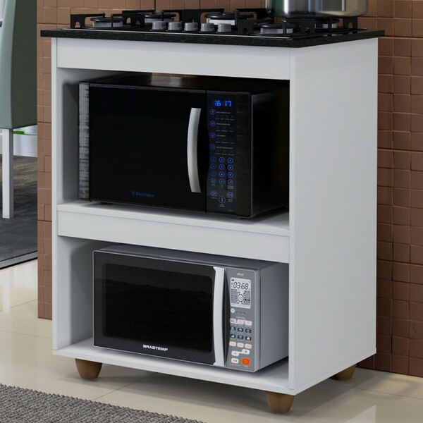 Armário De Cozinha Para Cooktop 5 Bocas Turim Branco - Kaiki