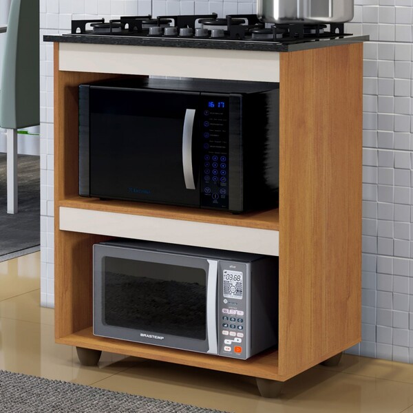 Armário De Cozinha Para Cooktop 5 Bocas Turim Nature/off Whit