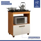 Armário De Cozinha Para Cooktop Salvia 1 Porta Nature/off Whi