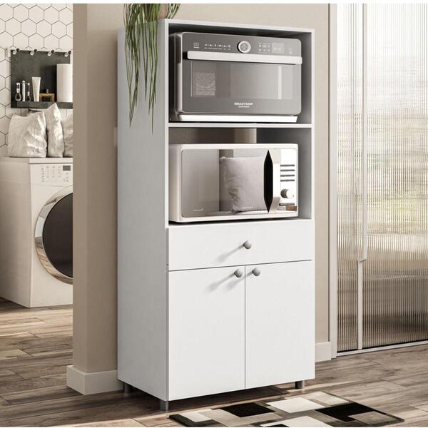 Armário De Cozinha Para Forno/micro-ondas Com 2 Portas E 1 Ga