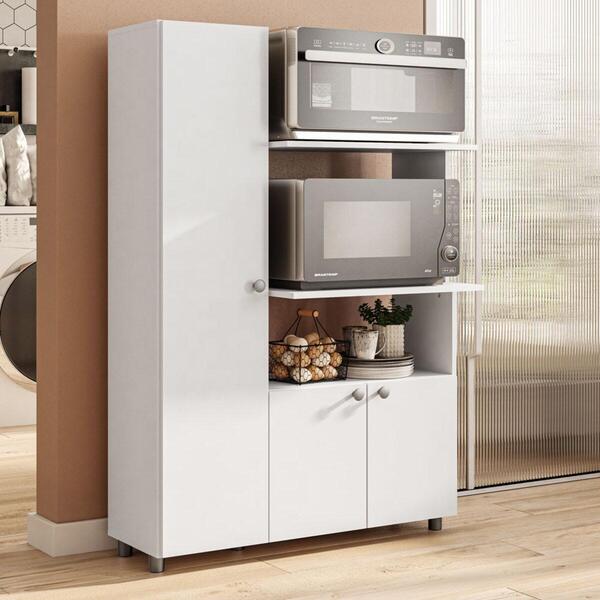 Armário De Cozinha Para Forno/micro-ondas Com 3 Portas Multim